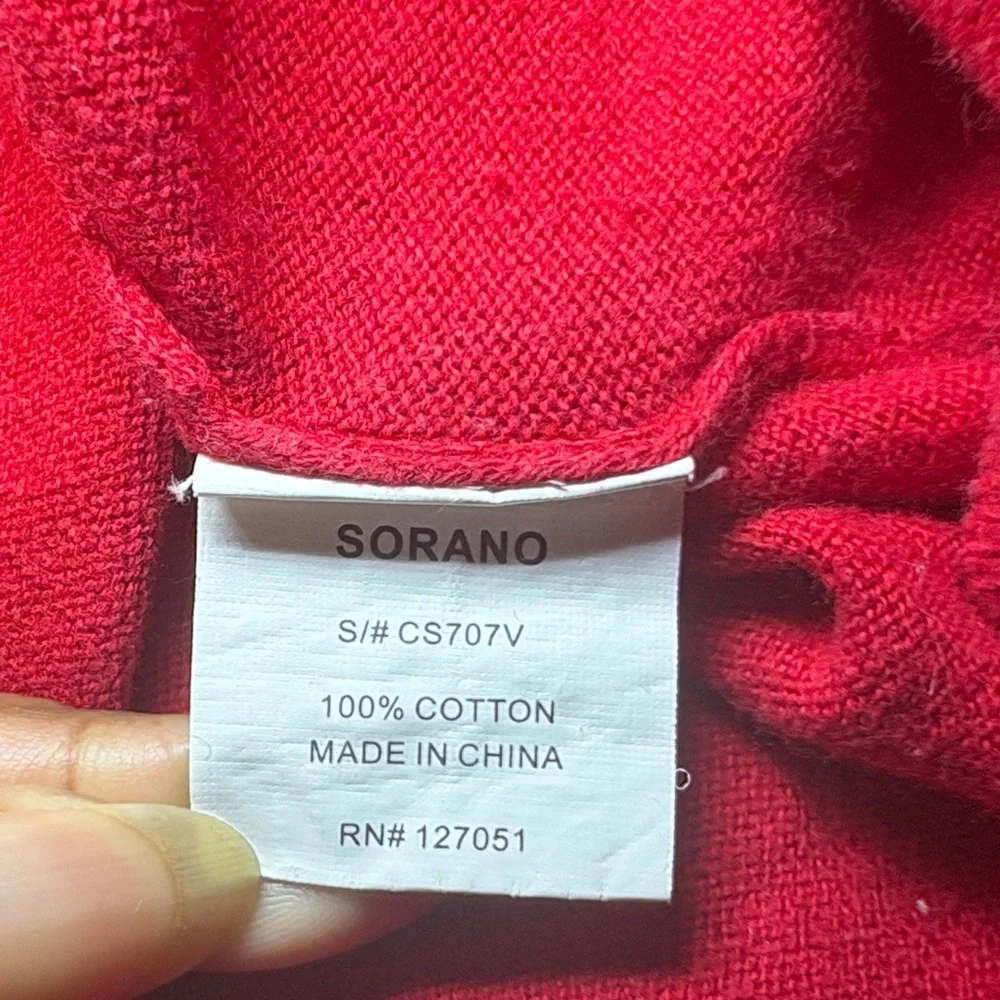 Classic Red V-Neck Sweater by Sorano | Size M